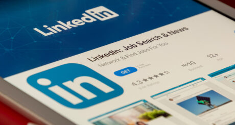 close-up of LinkedIn app on phone